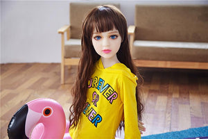Irontech 107cm yellow flat chest mini sex doll Dulcea - lovedollshop
