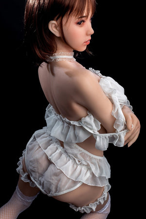 SanHui 145cm big boobs slim silicone short blown hair sex doll -Qinli - lovedollshops.com