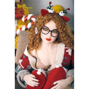 150cm European face small breasts Christmas brown curly hair sex doll Camille - lovedollshops.com