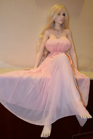 6YE 132cm D cup big titis blonde mini pink sex doll Catherine - lovedollshop