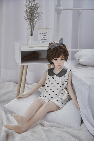 Irontech 107cm petite cute flat breast mini sex doll Akira - lovedollshop