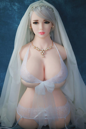 JY 89cm Huge Breast Torso Silver Blue Long Hair Mature Gentle Doll--Minyuan - lovedollshops.com