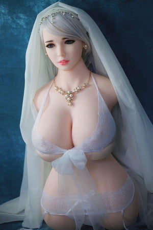 JY 89cm Huge Breast Torso Silver Blue Long Hair Mature Gentle Doll--Minyuan - lovedollshops.com