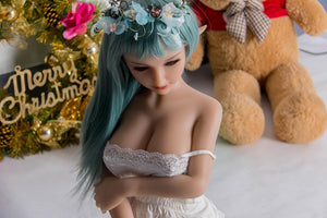 Sanhui 118cm mini elf green hair slim medium boobs sex doll-Lvqi - lovedollshops.com