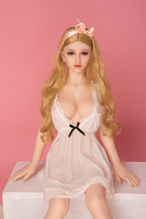 SanHui 125cm mini pure and blond hair big breasts silicone sex doll-Sury - lovedollshops.com