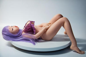 SanHui 92cm silicone mini close eyes purple hair big boobs sex doll-Zilin - lovedollshops.com